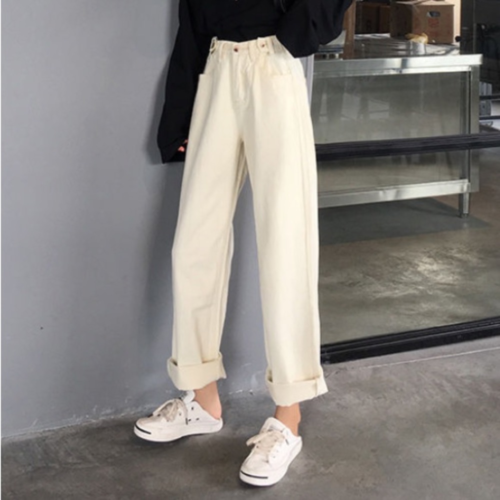 YesStyle Cream High Rise Women Jeans